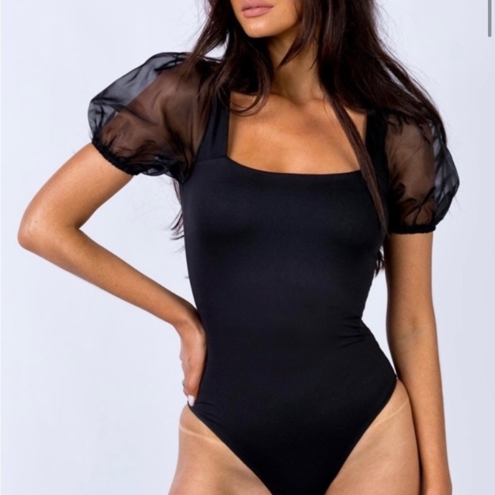 Princess polly black puff sleeve bodysuit